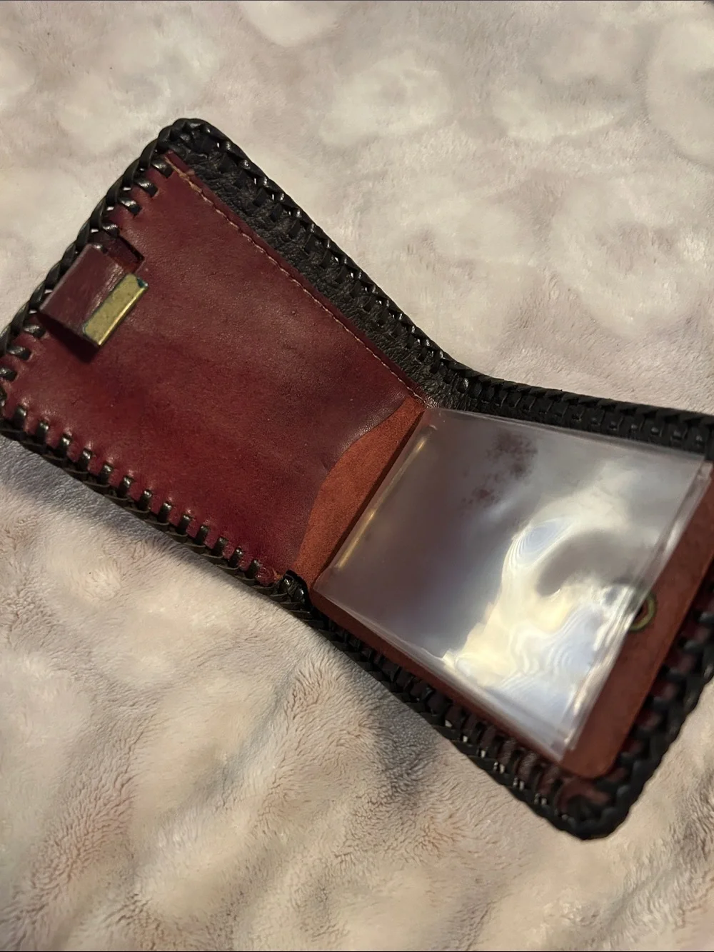 Hand-Tooled Leather Bifold Wallet - Brown